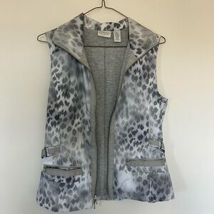 Gray Leopard Print Vest